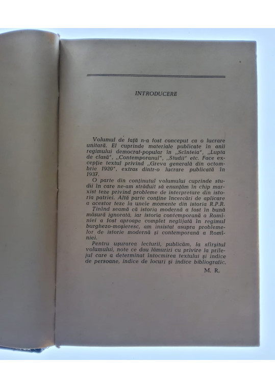 Studii și note științifice privind istoria Romîniei